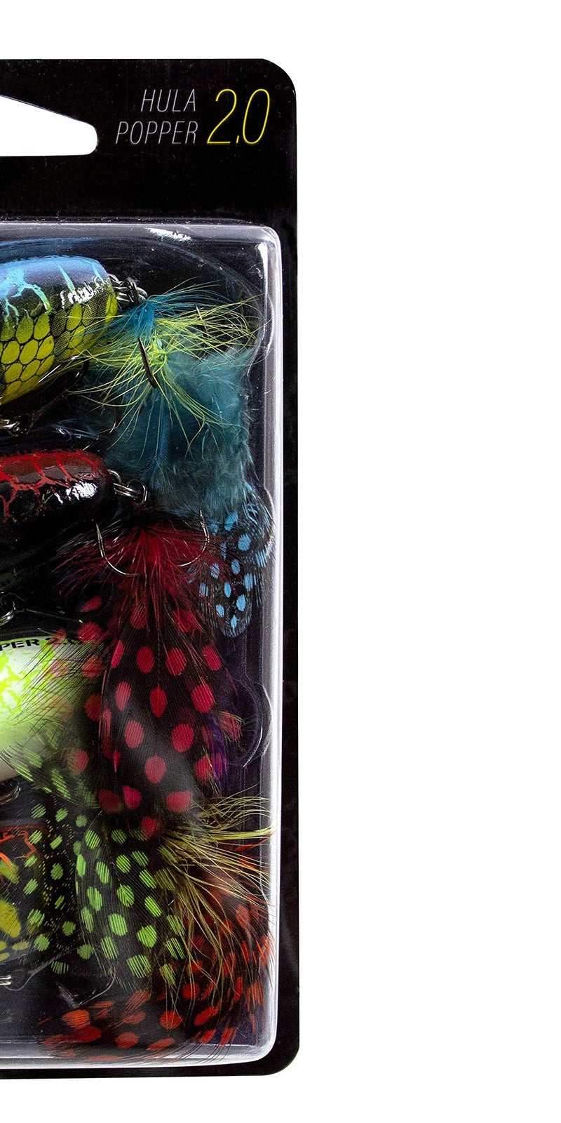 Arbogast Hula Popper 2.0 Topwater Fishing Lure with Feathered Treble Hook and Crackle Pattern Body, 2", 3/8 oz, Multi, 4-Pack - Image 3